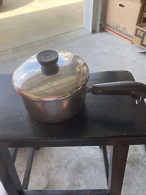 Vintage 1801 Revere Ware 1 1/2 QT Sauce Pan Pot Copper Clad W/Lid #1 Clinton, IL