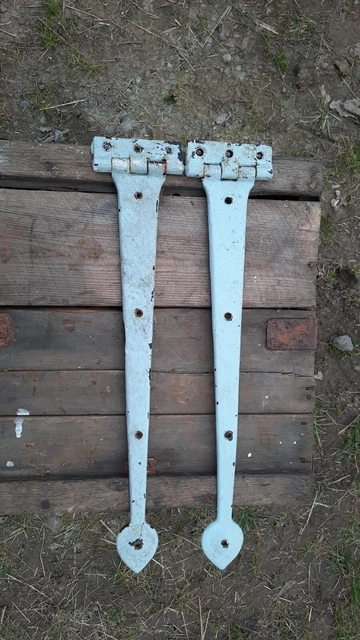 Blacksmith made Vintage Door Hinges rustic farm door hinges