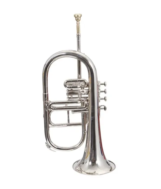 SUMMER SALE Flugel Horn New Bb/F 4 Valve Flugel Horn With Free Hard Case+M/P