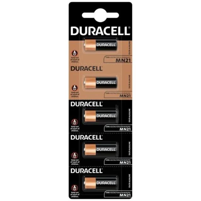 5 Duracell A23 MN21 Batteries Alcalin 23A V23GA LRV08 12V 5BL Exp 2024