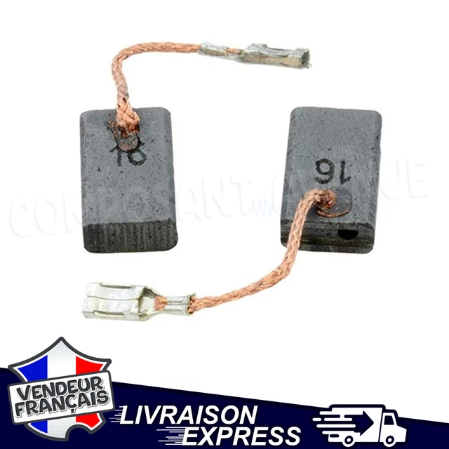 Jeu De 2 Balais Charbons Moteur Universels 6x9x13 Mm - Compatibles Makita CB411, Hitachi Et Autres