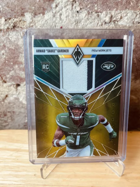 2022 Phoenix Gold Jersey Patch #/50 Ahmad Sauce Gardner RC Rookie New York Jets