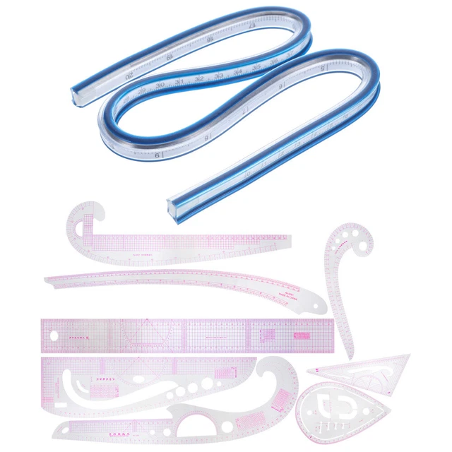 3-stufiges Kurvenlineal Aus Kunststoff - Metrisches Zeichenwerkzeug Für DIY Projekte