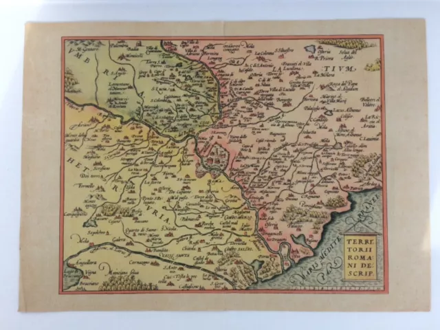 Antique Map Print Territorii Romani Abraham Ortelius Antique Reproduction