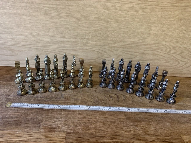 Walnut Rosewood Chess Set With Board Metal Chess Pieces Drawer Storage, Wooden Chess Board With Gold Silver Chess Piece, Gift For Her Him Birthday Anniversary Dad Adults Kids Gifts