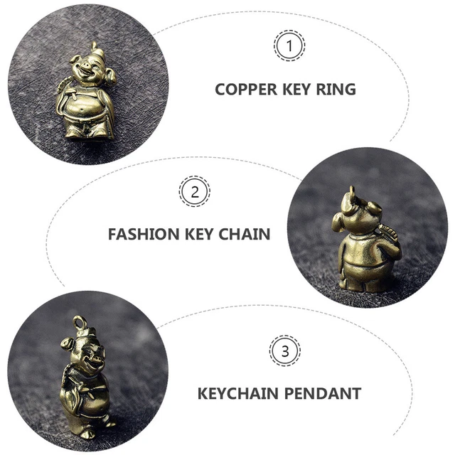 3 Pcs Charms Success Key Ring Bag Pendant Car Keys Keychain Manual 2