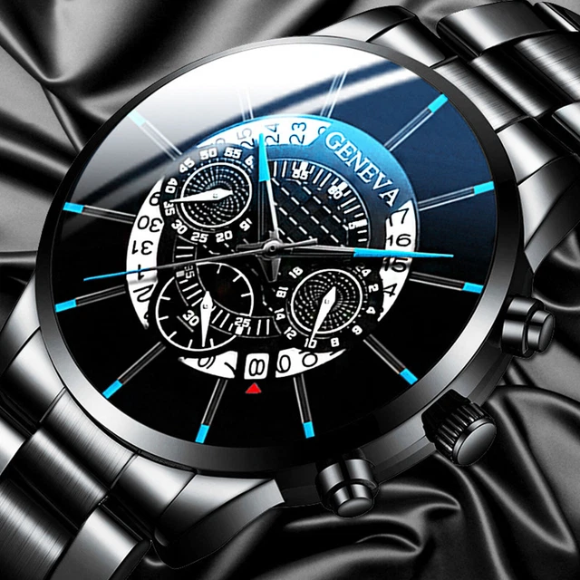 CIVO Montres Homme Étanche Analogique Quartz avec Semaine Date Classique Business Montre Lumineuse Grand Cadran Montres Hommes Bracelet en Cuir Élégant Cadeau pour Hommes, Bracelet bleu pour homme