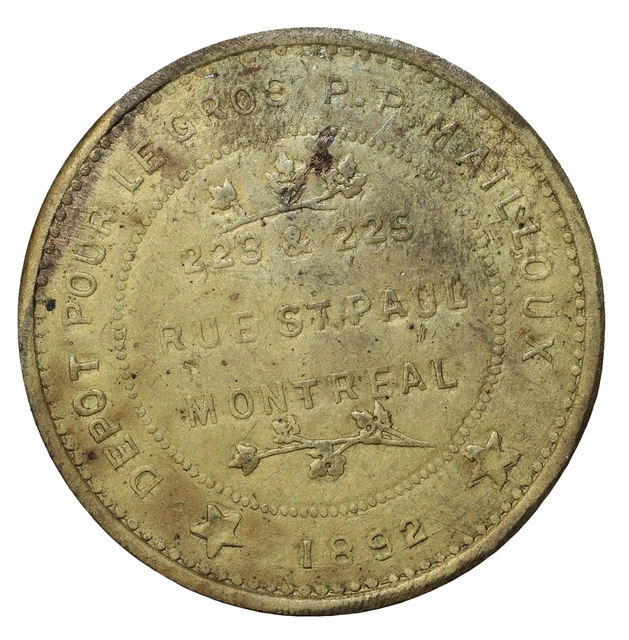 1892 Montreal Canada Huile Balmoral De Ludger Gravel Token Breton-644
