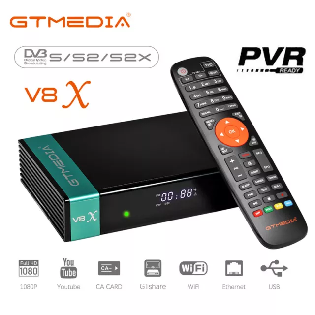 GTMEDIA DVB-S/S2/S2X Satellite Receiver PVR WIFI HDMI SCART IP-TV Set Top Box