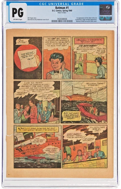 BATMAN #1  NG PG  CGC Page 18 only  Golden Age 1st Joker & Catwoman (Catw panel)