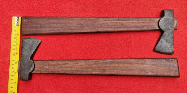 2pc Hand forged 18th Century Tomahawk Axe with Rosewood Handle 3