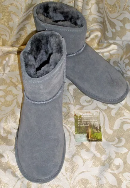 Bearpaw Demi II Women's GRAT SUEDE / Fur Winter Comfort Boots LINED Sz 11