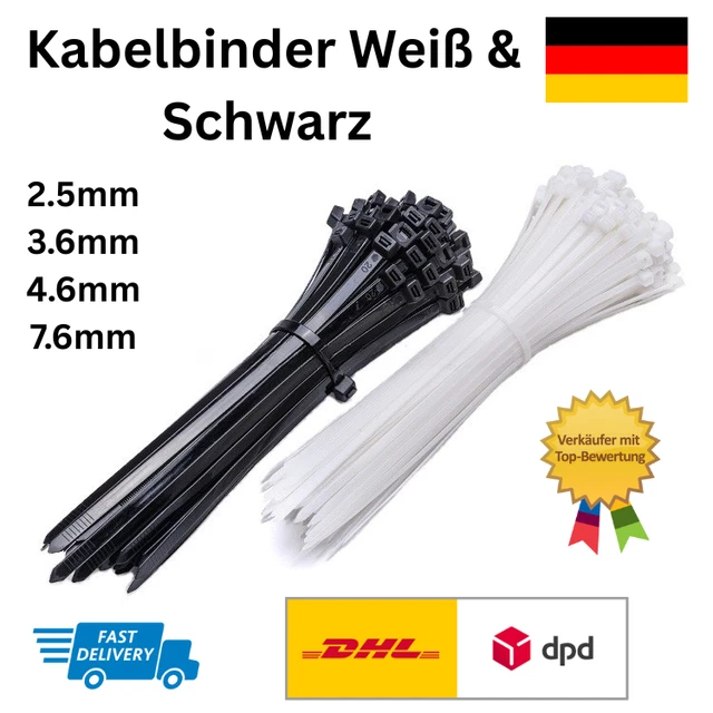 PROFI KABELBINDER 100/500/1000 Stk. Sortiment Schwarz Weiß Extrem PROFI KABELBINDER 100/500/1000 Stk. Sortiment Schwarz Weiß Extrem