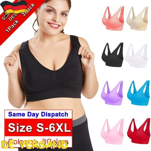 Damen Push up Sport BH Bra Unterwäsche Slim Fitness Yoga Bustier Tops Übergröße