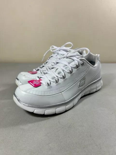 NWT Skechers women's white leather elite memory foam lace up sneakers Size 10