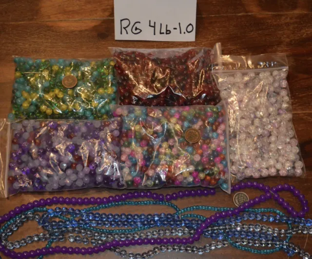 Large-Huge 4 Pounds Jewelry Making Glass Beads New:Glass,Random Selection Random