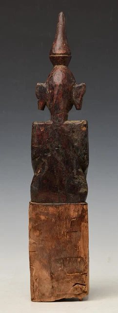 18th Century, Shan, Antique Tai Lue Burmese Wooden Seated Buddha 8