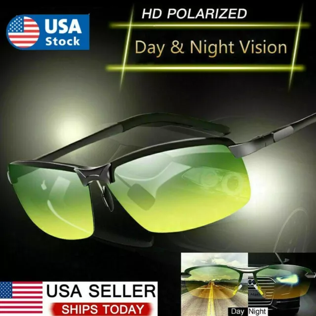 Tac HD Polarized Day & Night Vision Glasses Aviator Men Women Driving sunglasses