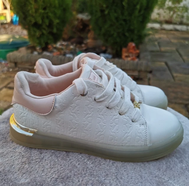 Scarpe da ginnastica River Island bambini bambine scarpe da ginnastica UK taglia 1 bianche rosa