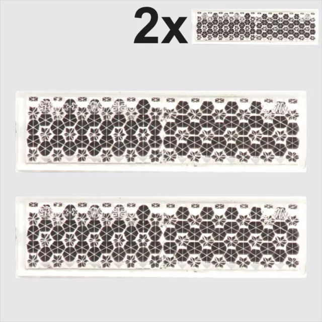 2x Front Small Self-Adhesive White Oblong Rectangular Trailer Caravan Reflectors