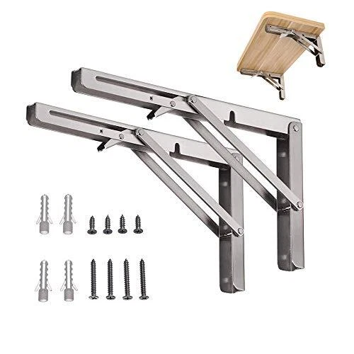 FORTSPANG Equerre Etagere Murale 300mm 2 Pièces Support Console Pliable Lourd...