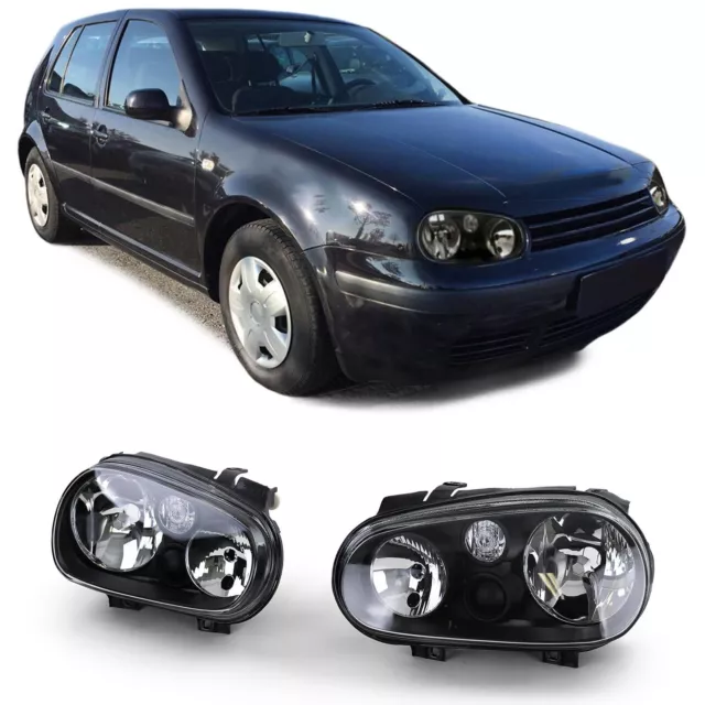 DEPO ANGEL EYES kit de phares pour VW Golf 4 en noir avec phares