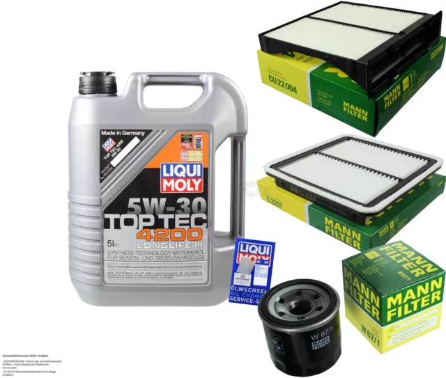 KIT DE INSPECCIÓN FILTRO LIQUI MOLY ACEITE 5L 5W-30 para Subaru Forester SH 2.0 AWD 2.5