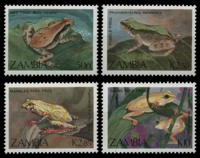 Sambia 1989 - Mi-Nr. 470-473 ** - MNH - Frösche / Frogs