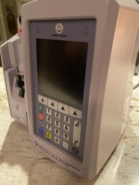 ICU Medical Hospira Plum 360 Infusion IV Pump w/Pole Clamp & Power Cord