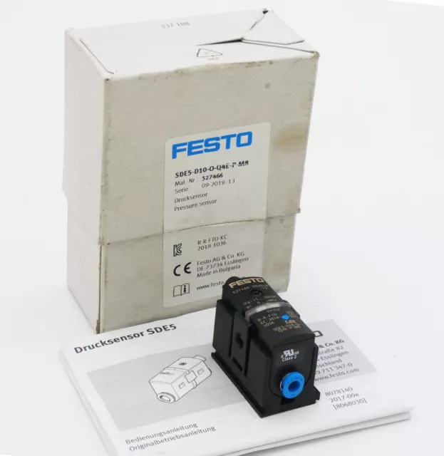 Festo SDE5-D10-O-Q4E-P-M8 527466 Drucksensor -unused/OVP-