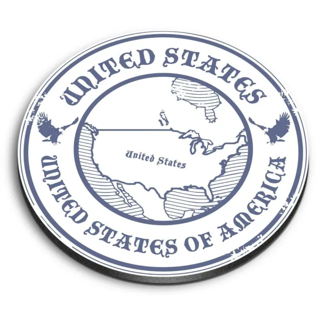Round MDF Magnets - United States of America Travel Map #4487