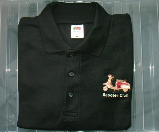 New Designer Scooter club Black Polo Shirt various sizes Mod Northern Soul
