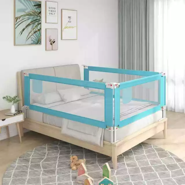 BarriÃ¨re de sÃ©curitÃ© de lit d'enfant Bleu 180x25 cm Tissu