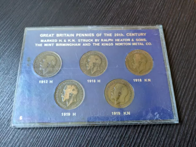 Collection Of Old George V Pennies Struck At The H And KN Mints