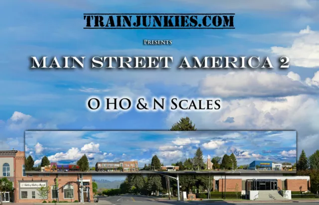 TrainJunkies Main Street America 2 Model Railroad Backdrop