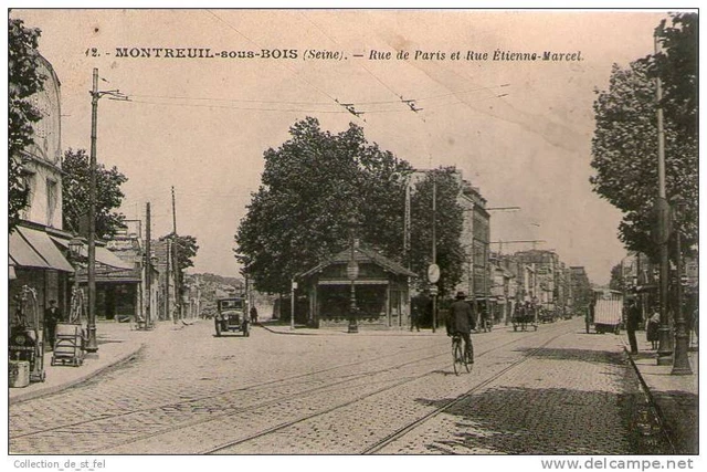 Cpa 93 - Watchman Under Wood - Gas Station + The Tram Line Rue De Paris