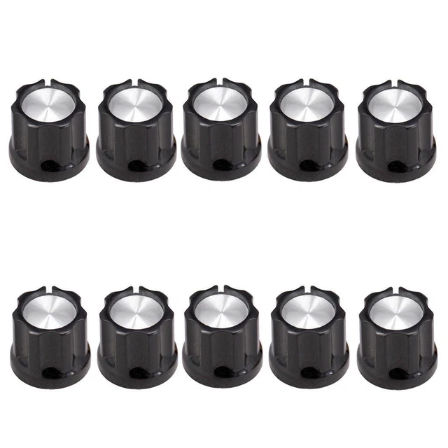 10 Boutons De Boutons De Tonalité Noirs Pour Pièces D'amplificateurs De Basse