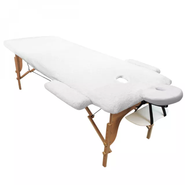 Vivezen - Drap-housse de protection pour table de massage - Sherpa - Blanc