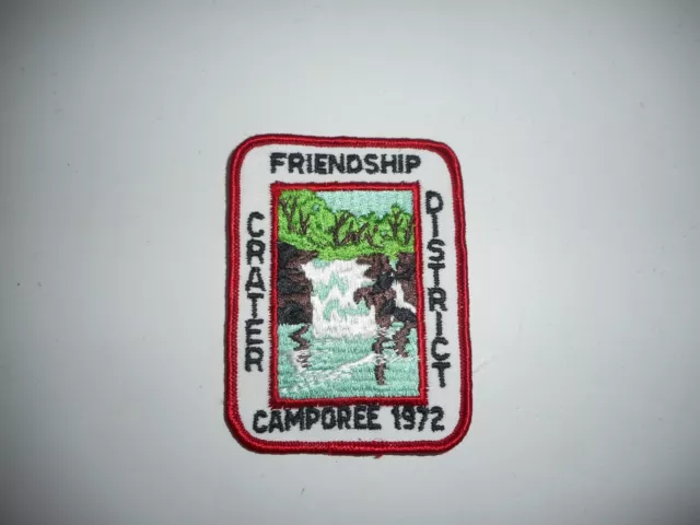 Vintage 70s BSA Boy Scout Crater District Friendship Camporee 1972 Patch