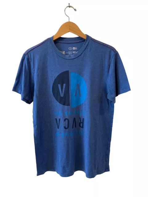 RVCA The Balance Of Opposites Blue T Shirt Mens Size Small Good Condition