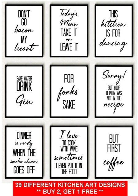 Kitchen Prints Wall Art Picture Minimalistic Funny Quote Print Poster Decor