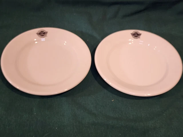 2 Steak 'n Shake Logo Dessert/Side Plates Restaurant Ware Homer Laughlin 6.25"