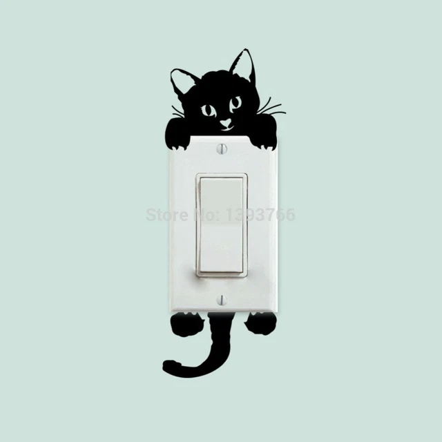 DIY Funny Cute Cat Dog Switch Stickers Wall Stickers Home Decoration Bedroom kid 2