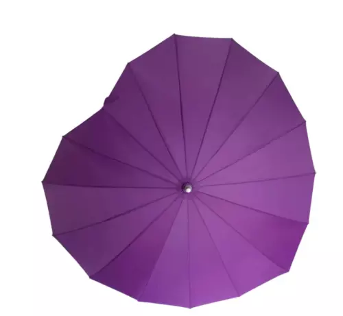 SOAKE Heart Shaped Stylish Modern Wedding Umbrella Purple
