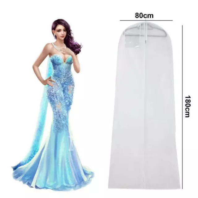 180CM Breathable Garment Bag Wedding Dresses Wedding Dress Long Protective  J2F8