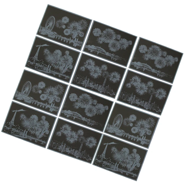 12Pcs In 3 Set Carta di graffiatura Scratch Off Carta