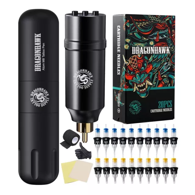 Dragonhawk Tattoo Machine Set Wireless Rotary Tattoo Pen Machine Motor Gun