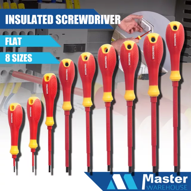 8 PCS Insulated Slim Screwdriver Set Slotted Phillips Standard Electricians