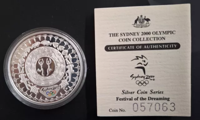 2000 Australia Sydney Olympic Silver ( 99.9% ) $5 Coin Festival of Dreaming