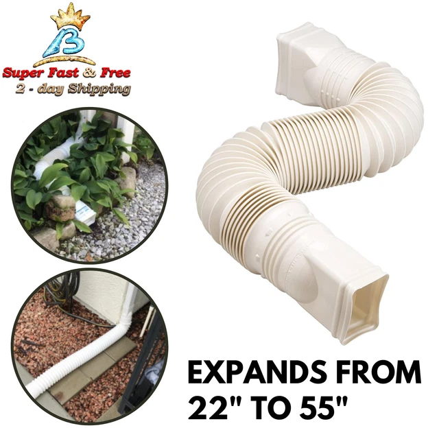 Expandable 25-55" Flex Drain Downspout Extension Rain Pipe Spout Gutter Flexible